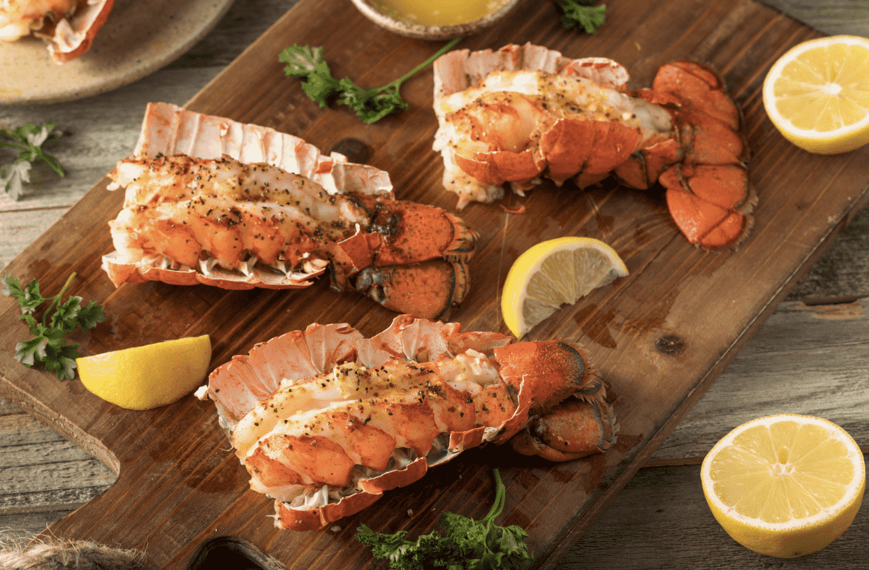 Lobster Tails with Lemon and Butter Sauce